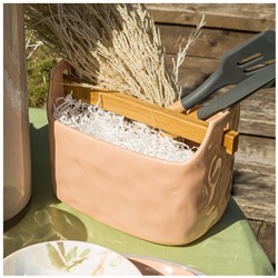 ПОДСТАВКА ПОД КУХОННЫЕ ПРИНАДЛЕЖНОСТИ BRONCO "MEADOW" 21,5*13,5*16,5 СМ ПУДРОВЫЙ (КОР=12ШТ.)