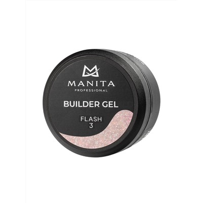 Manita Professional Гель моделирующий для ногтей с хлопьями юки / Builder Gel Flash №03, 15 мл