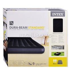 Матрас надувной Pillow Rest Classic Fiber-Tech, 152 х 203 х 25 см, 64143 INTEX не товарный вид.нарушена упаковка