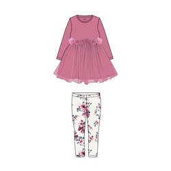 Комплект для девочки: платье, леггинсы