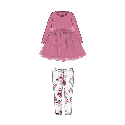 Комплект для девочки: платье, леггинсы