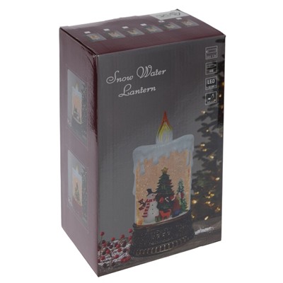 GAEM Изделие декоративное "Свеча" (подсвет, муз, вьюга, 3хААА н/п +USB), L12,5 W8 H25 см