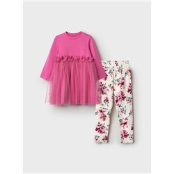 Комплект для девочки: платье, леггинсы