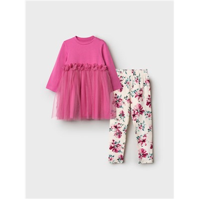 Комплект для девочки: платье, леггинсы