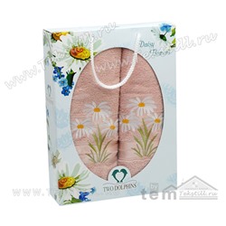 70x140 см. + 50x90 см. Махровый Набор Полотенец 2 шт/уп. Daisy Flowers TWO DOLPHINS