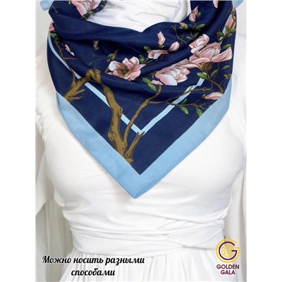 Платок утепленный Сакура цвет 3040/11 (темно-синий)