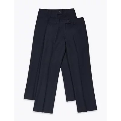 2pk Girls' Slim Leg School Trousers (2-18 Yrs)