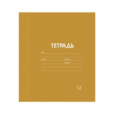 Тетрадь 12 листов в узкую линию Calligrata «Однотонная Классика. Эконом», серые листы, МИКС