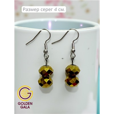 Комплект бижутерии "Хрустальная россыпь" , цвет золотая бронза