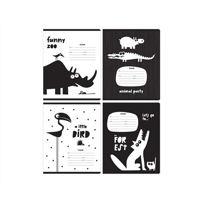 Тетрадь 18л., линия BG "Animal party", выб. лак, 70г/м2