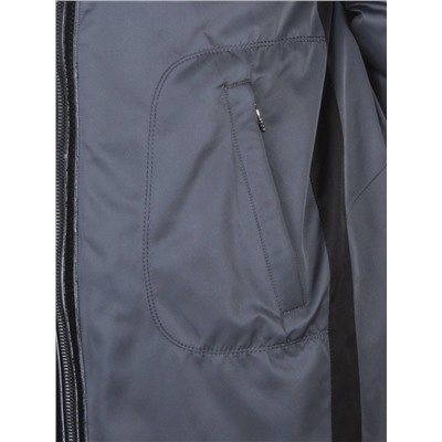 E-1961 DK. GREY Пальто женское с натуральным мехом Evcanbady