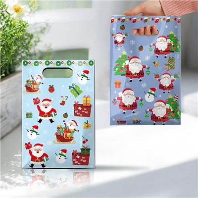 Набор подарочных пакетов 50 штук 25*16,5 см. Деды Морозы