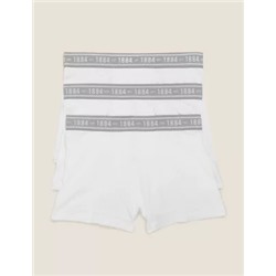 3pk Cotton With Stretch Plain Trunks (6-16 Yrs)