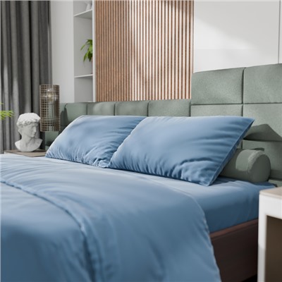 Постельное бельё Этель 2сп Tencel 180*210см, 220*245см, 50*70см-2шт, цвет серо-голубой