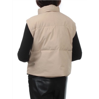 24122 DK. BEIGE Жилет утепленный женский (100 гр. холлофайбер)