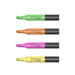 Набор маркеров текстовыделителей ErichKrause Visioline V-17 Mini, 4 штуки, 0.6-4.5 мм, чернила на водной основе, жёлтый, зелёный, розовый, оранжевый