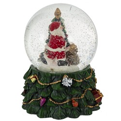 GAEM Фигурка декор в стекл шаре "Дед Мороз" ( подсв, муз, вьюга, AAAх3 н/п), D 10 см, L11 W11 H15 см