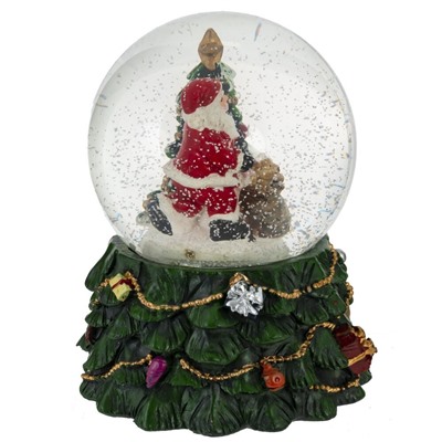GAEM Фигурка декор в стекл шаре "Дед Мороз" ( подсв, муз, вьюга, AAAх3 н/п), D 10 см, L11 W11 H15 см