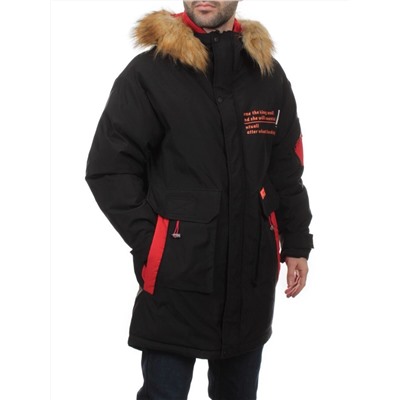 22067 BLACK RED Куртка мужская зимняя облегченная (150 гр. холлофайбер)