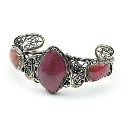 Браслет родонит "Орлец", 21 см.