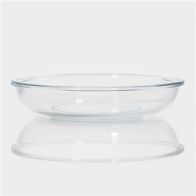 Контейнер для еды Доляна, 500 мл, 19×8 см, круглый, жаропрочное стекло, жёлтый