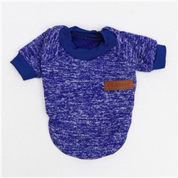 Свитер меланжевый, размер M (ДС 23 ОШ 28, ОГ 37 см), синий