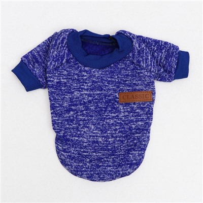 Свитер меланжевый, размер M (ДС 23 ОШ 28, ОГ 37 см), синий