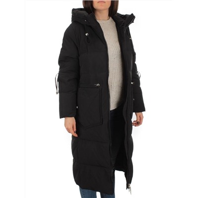 H303 BLACK Пальто зимнее женское (200 гр. холлофайбер)