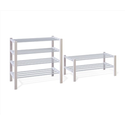 Полка для обуви Альберо SHT-SR9
                        беленый / алюм.металлик