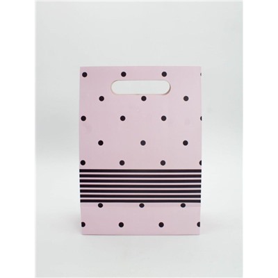 Пакет подарочный (M) "Many dots", pink (19x 9 x 27)