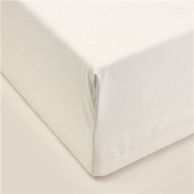 Простыня на резинке 300ТС SL Home Percale 140×200+30 см, молочный, 100% хлопок