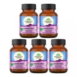 Набор Ашваганда (5 x 60 кап, 400 мг), Ashwagandha Set, произв. Organic India