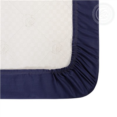 Простыня на резинке из сатина Синий Арт Дизайн