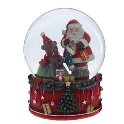 GAEM Фигурка декоративная "Дед Мороз" в стекл шаре (ключ,муз), D 15 см, L14 W15 H20 см