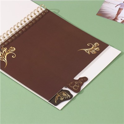 Фотоальбом на спирали 20 листов «Семейный альбом», объёмный элемент и 4 вкладки, 24×24 см