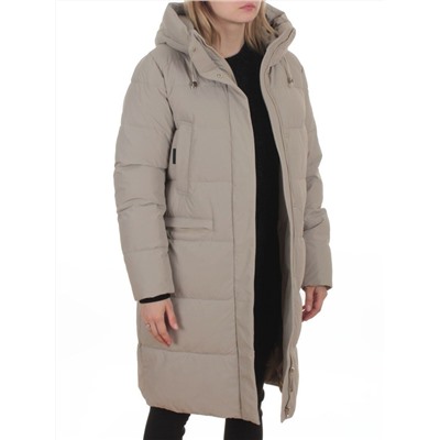 2129 BEIGE Пальто зимнее женское (200 гр. холлофайбер)