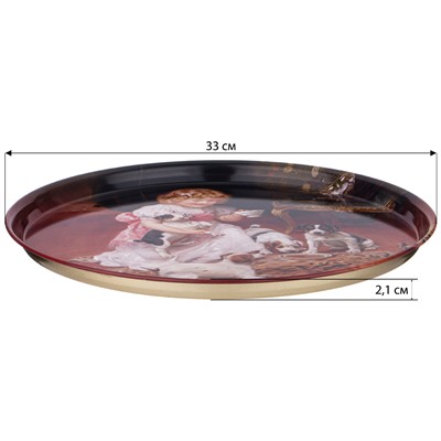 ПОДНОС СЕРВИРОВОЧНЫЙ AGNESS "ДЕВОЧКА С СОБАЧКАМИ" 33Х2,1 СМ