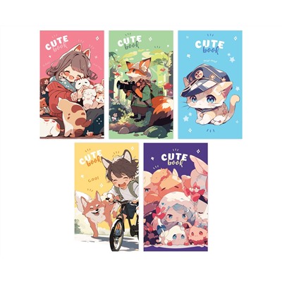 Блокнот А7 48л. на склейке BG "Cute anime"