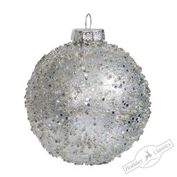 Шар "Серебряный лед" (стекло) 8 см