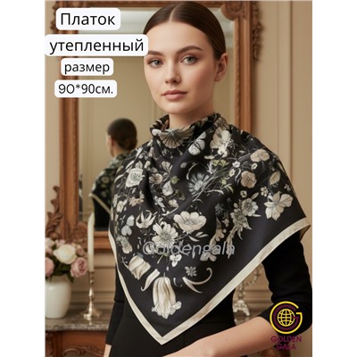 Платок утепленный "Византия" Арт 2026/9 (фон черный)