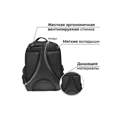 Рюкзак школьный, 37×26×13 см, эргономичная спинка, Calligrata ОРТ «Монстрики»