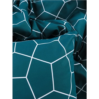 Постельное бельё "Этель" 2 сп Emerald hexagon 175*215 см, 200*220 см, 70*70 см-2 шт, бязь 125 г/м2, хл 100%