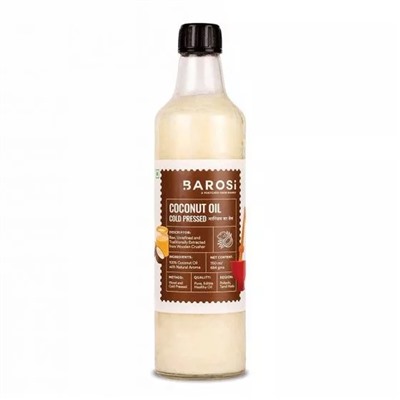 Кокосовое масло холодного отжима (750 мл), Cold Pressed Coconut Oil, произв. Barosi