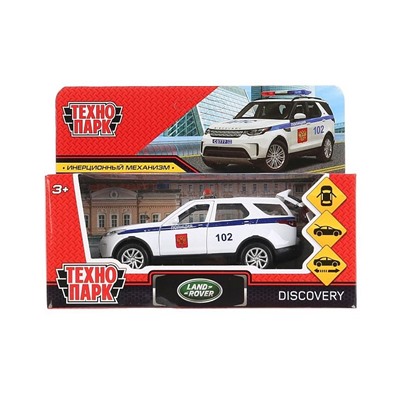 Машина металл LAND ROVER DISCOVERY ПОЛИЦИЯ 12 см, двери, багаж, инерц 297496