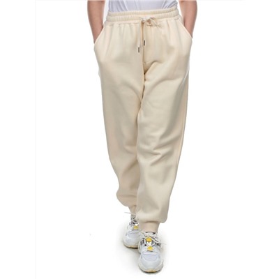 M075 BEIGE Брюки спортивные женские на флисе (100% хлопок) 7986