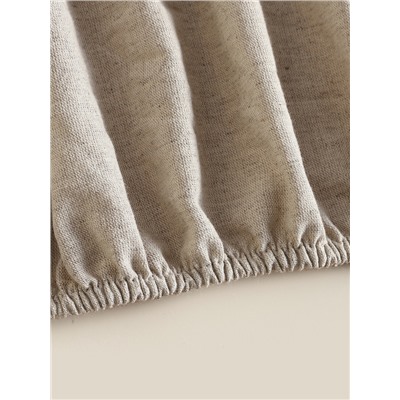 Простыня на резинке SL Home Linen collection 140*200+30 см , цв.бежевый, лён30%/хлопок70%