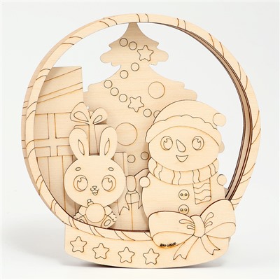 Роспись по дереву на новый год «Веселая зима», набор для творчества