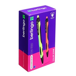 Ручка шариковая автоматическая ColorZone, узел 0.7 мм, чернила синие, МИКС