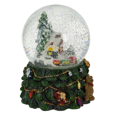 GAEM Фигурка декор в стекл шаре "Домики" (подсв, муз, вьюга, AAAх3 н/п), D 9.5 см, L11,5 W11,5 H15,5 см