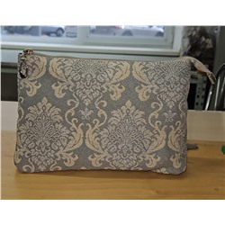 1045 Косметичка Розы Дамаск серый Вензеля 25х16х6 см 2520276